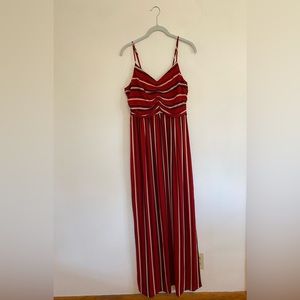 Xhilaration Red Striped Maxi Dress